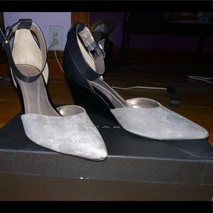 Tahari Genuine Suede Leather Wedge Heel